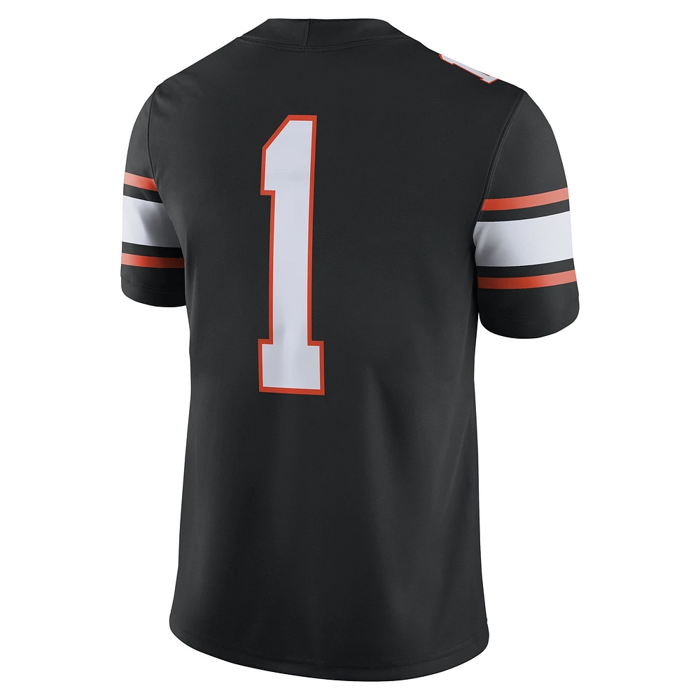 Men's Nike #1 Black Oklahoma State Cowboys Game Jersey