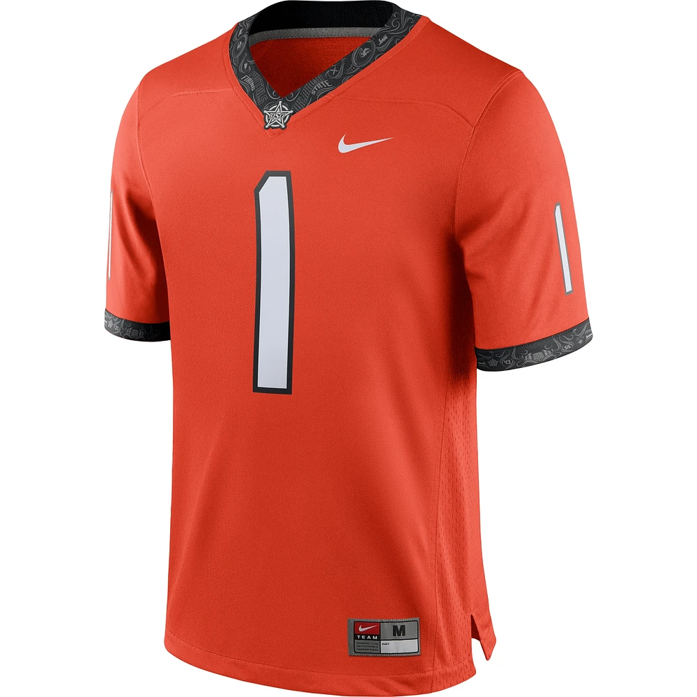 Maillot de jeu alternatif des Cowboys l'État l'Oklahoma pour homme Nike #1 orange