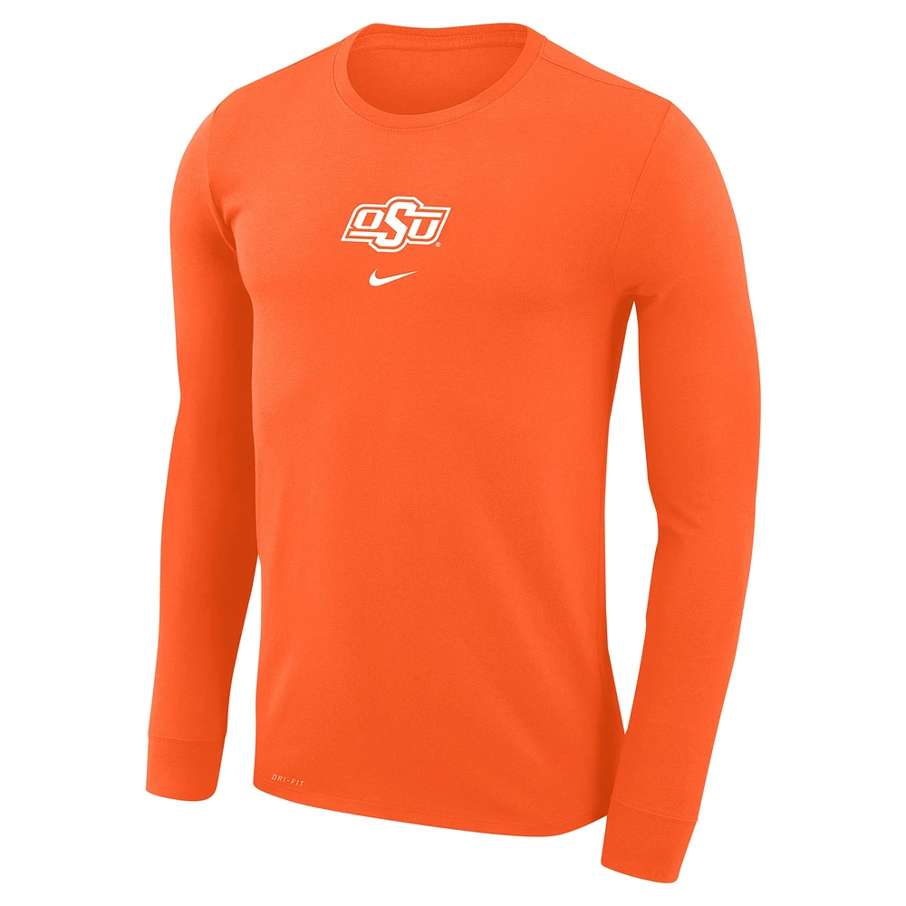 Men's Nike  Orange Oklahoma State Cowboys Basketball Shootaround Long Sleeve T-Shirt