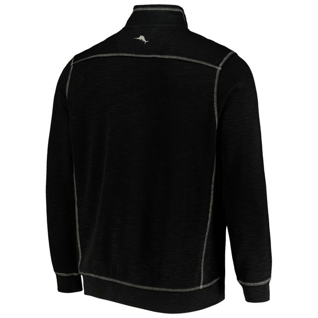 Tommy Bahama Homme Noir Oklahoma State Cowboys Sport Tobago Bay Tri-Blend Mock Neck Half-Zip Jacket