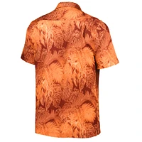 Men's Tommy Bahama Orange Oklahoma State Cowboys Coast Luminescent Fronds Camp Button-Up Shirt