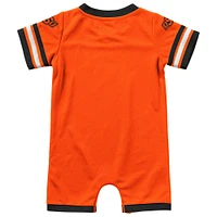 Newborn & Infant Colosseum Orange Oklahoma State Cowboys Bumpo Football Logo Romper