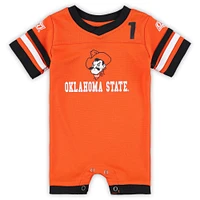 Newborn & Infant Colosseum Orange Oklahoma State Cowboys Bumpo Football Logo Romper