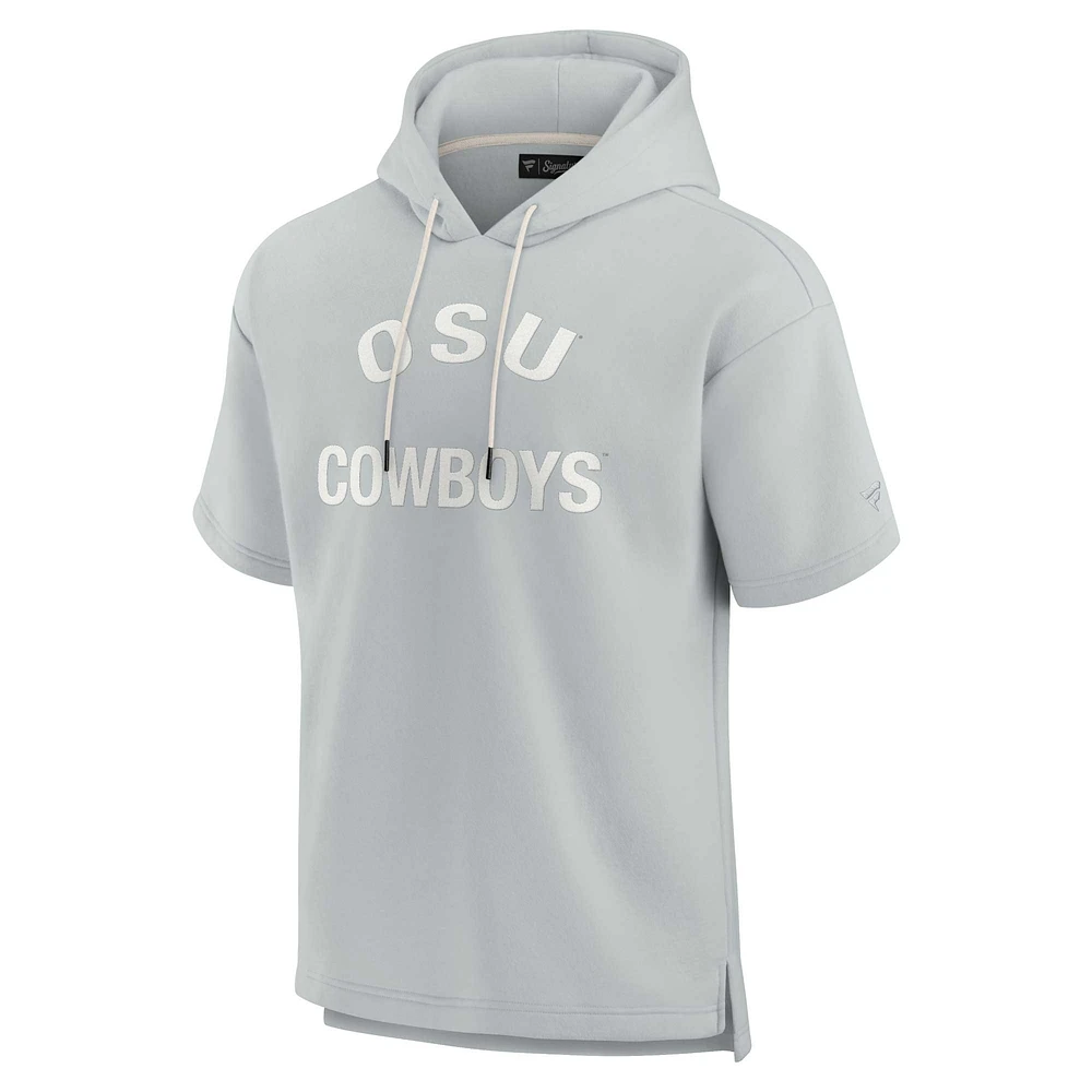 Unisex Fanatics Gray Oklahoma State Cowboys Elements Super Soft Fleece Short Sleeve Pullover Hoodie
