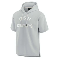 Unisex Fanatics Gray Oklahoma State Cowboys Elements Super Soft Fleece Short Sleeve Pullover Hoodie