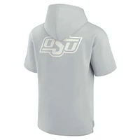 Unisex Fanatics Gray Oklahoma State Cowboys Elements Super Soft Fleece Short Sleeve Pullover Hoodie