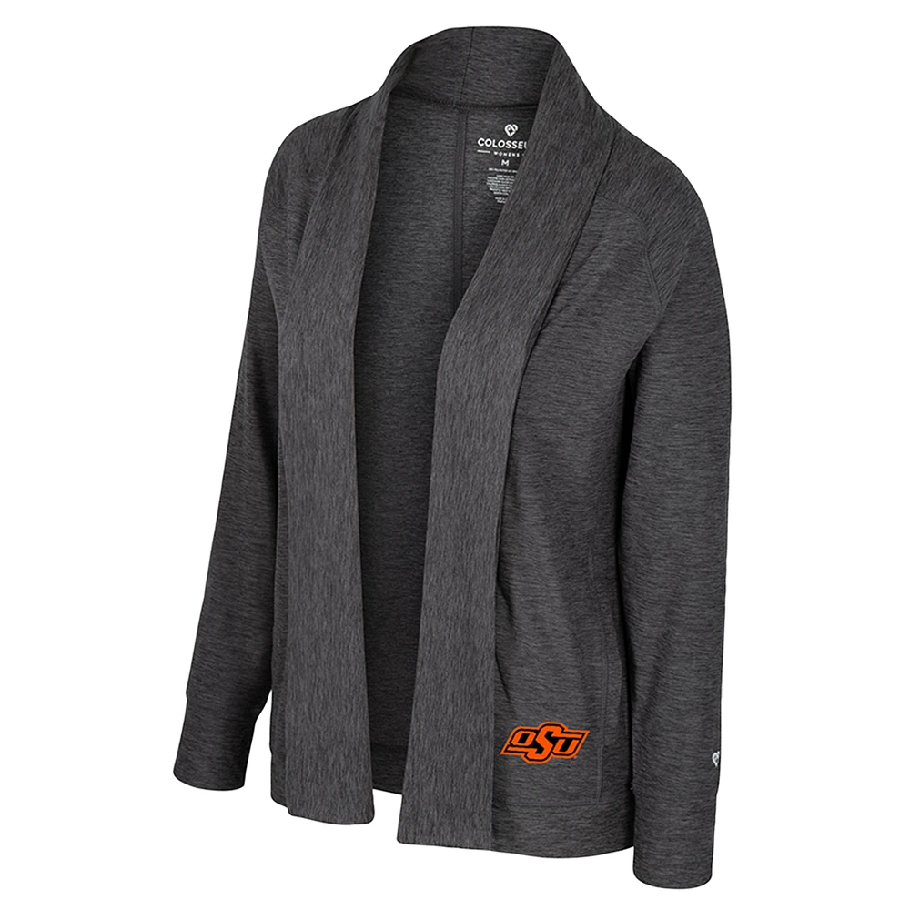 Women's Colosseum  Charcoal Oklahoma State Cowboys Dash Cardigan