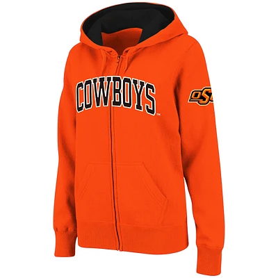 Sweat à capuche entièrement zippé Stadium Athletic Oklahoma State Cowboys pour femme avec nom arqué