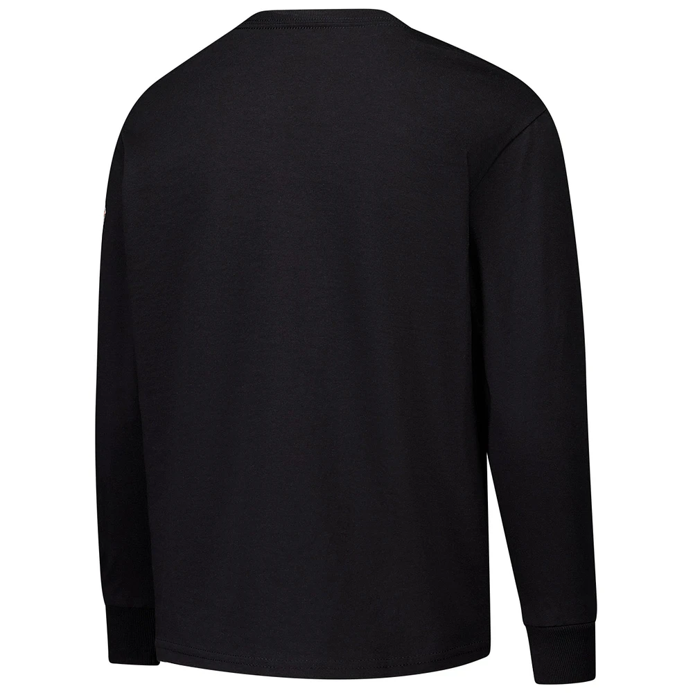 Youth Champion Black Oklahoma State Cowboys Distressed Arch Over Logo Long Sleeve T-Shirt