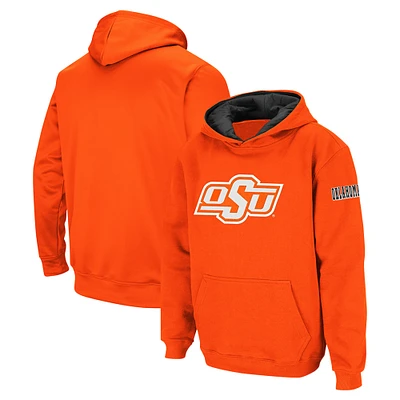 Sweat à capuche orange avec grand logo de l'équipe des Cowboys l'Oklahoma State pour jeunes Stadium Athletic