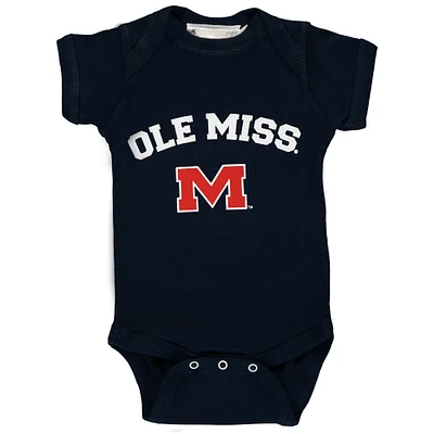Infant Navy Ole Miss Rebels Arch & Logo Bodysuit