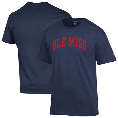 T-shirt bleu marine Champion pour homme, motif arches basiques des Ole Miss Rebels