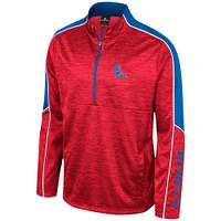 Veste à demi-zip chinée Colosseum Blue Ole Miss Rebels pour hommes
