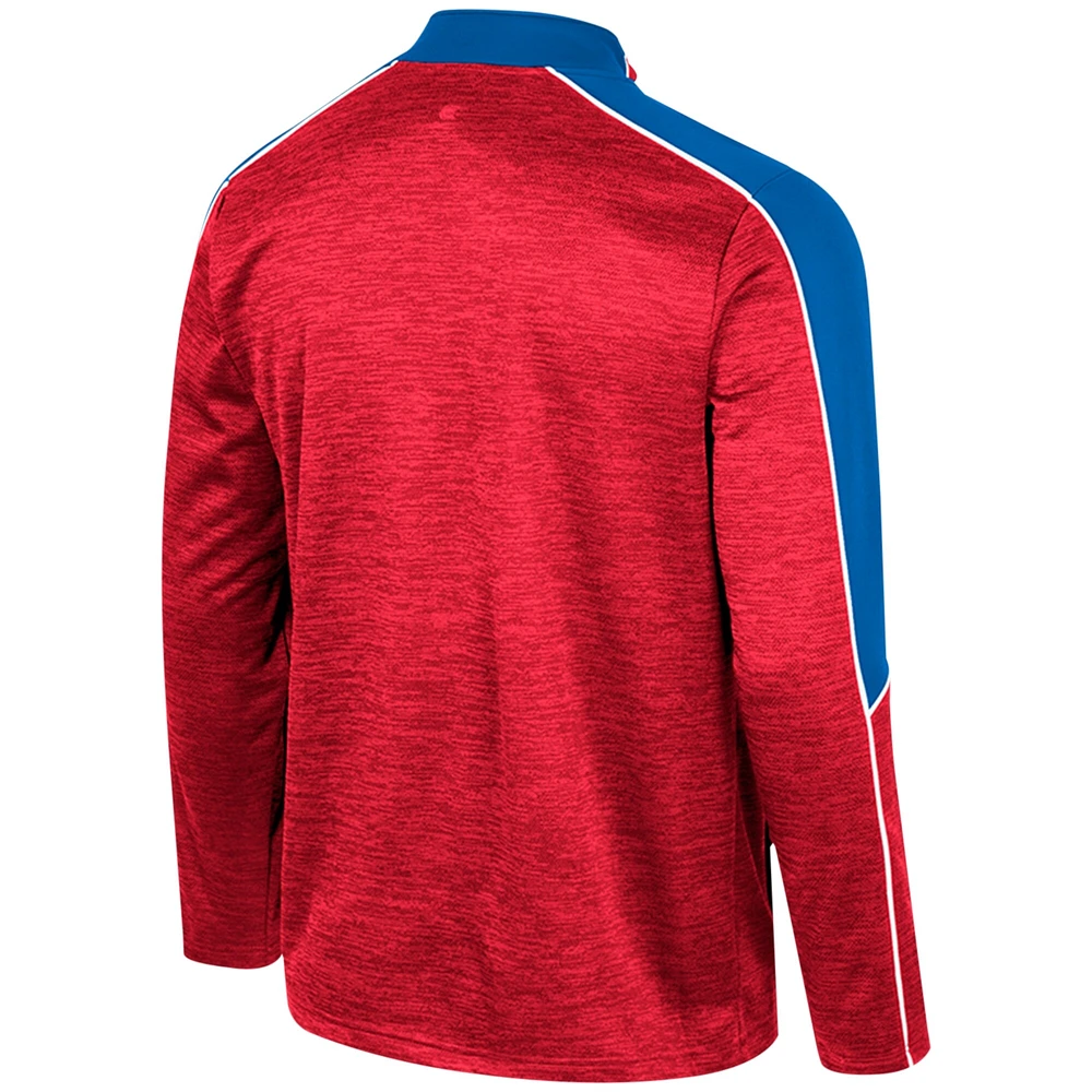 Veste à demi-zip chinée Colosseum Blue Ole Miss Rebels pour hommes