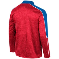Veste à demi-zip chinée Colosseum Blue Ole Miss Rebels pour hommes