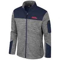 Men's Colosseum  Gray/Navy Ole Miss Rebels Guard Full-Zip Jacket