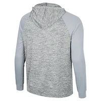 Men's Colosseum Gray Ole Miss Rebels Cybernetic Raglan Long Sleeve Quarter-Zip Hoodie Windshirt