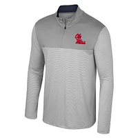 Men's Colosseum Gray Ole Miss Rebels Tuck Quarter-Zip Top