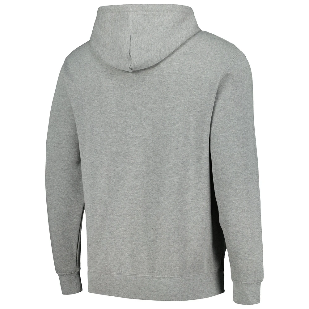Men's Colosseum Heather Gray Ole Miss Rebels Arch & Logo 3.0 Pullover Hoodie