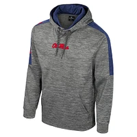 Men's Colosseum Heather Gray Ole Miss Rebels Dozer Pullover Hoodie