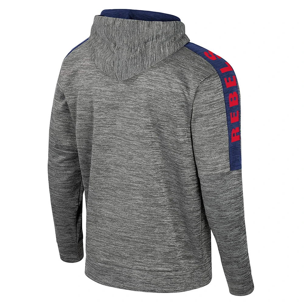 Men's Colosseum Heather Gray Ole Miss Rebels Dozer Pullover Hoodie