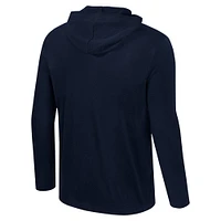Men's Colosseum Navy Ole Miss Rebels Color Pop Active Blend 2-Hit Long Sleeve Hooded T-Shirt