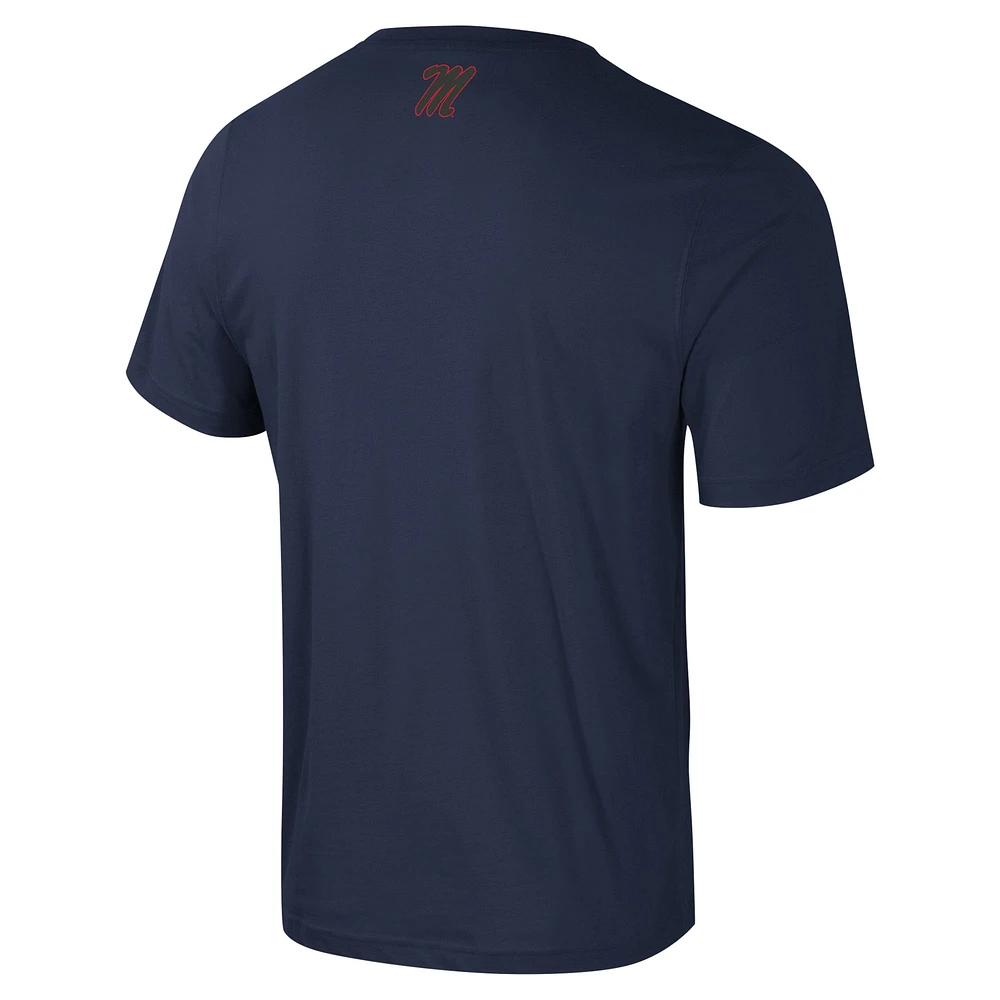 Men's Colosseum Navy Ole Miss Rebels Color Pop Active Blend T-Shirt