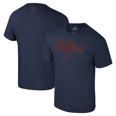 T-shirt Colosseum Navy Ole Miss Rebels Color Pop Active Blend pour hommes