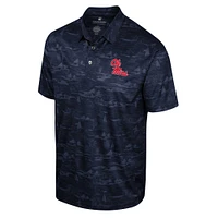 Men's Colosseum Navy Ole Miss Rebels Daly Print Polo
