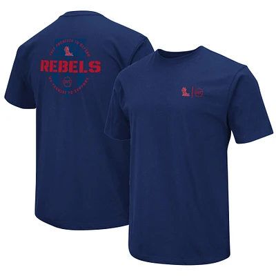 Colosseum Navy Ole Miss Rebels OHT T-shirt d'appréciation militaire pour homme