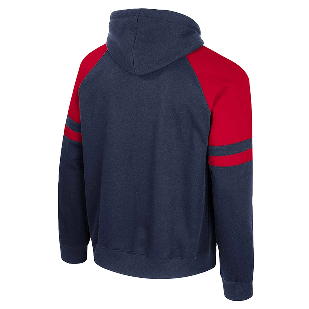 Men's Colosseum  Navy Ole Miss Rebels Todd Raglan Pullover Hoodie