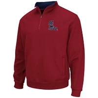 Men's Colosseum Red Ole Miss Rebels Tortugas Logo Quarter-Zip Jacket