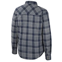 Men's Colosseum x Wrangler  Navy Ole Miss Rebels Plaid Western Long Sleeve Full-Snap Shirt