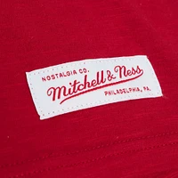 T-shirt à manches longues raglan flammé légendaire Mitchell & Ness Red Ole Miss Rebels pour hommes