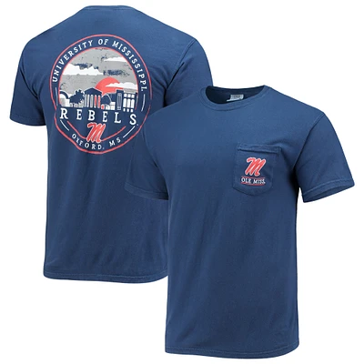 T-shirt Homme Bleu Marine Ole Miss Rebels Circle Campus Scene
