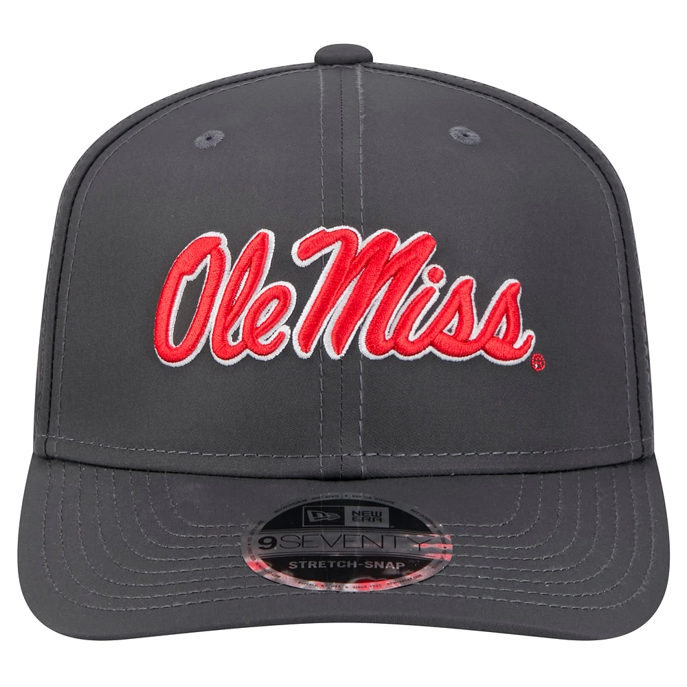 Men's New Era Charcoal Ole Miss Rebels 9SEVENTY Stretch-Snap Hat