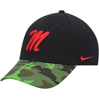 Men's Nike Black/Camo Ole Miss Rebels Veterans Day 2Tone Legacy91 Adjustable Hat