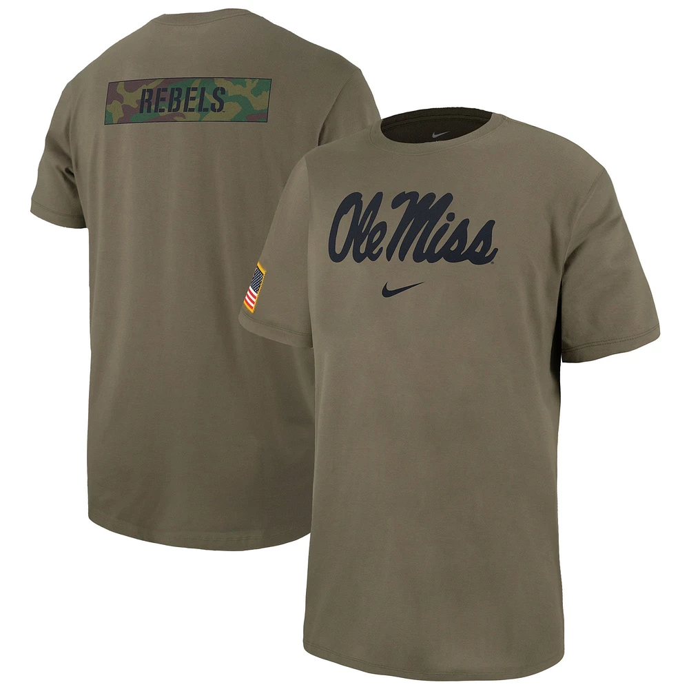 Men's Nike Olive Ole Miss Rebels Military Pack T-Shirt