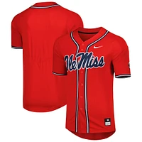 Maillot de baseball réplique à boutons complets Nike rouge Ole Miss Rebels pour homme