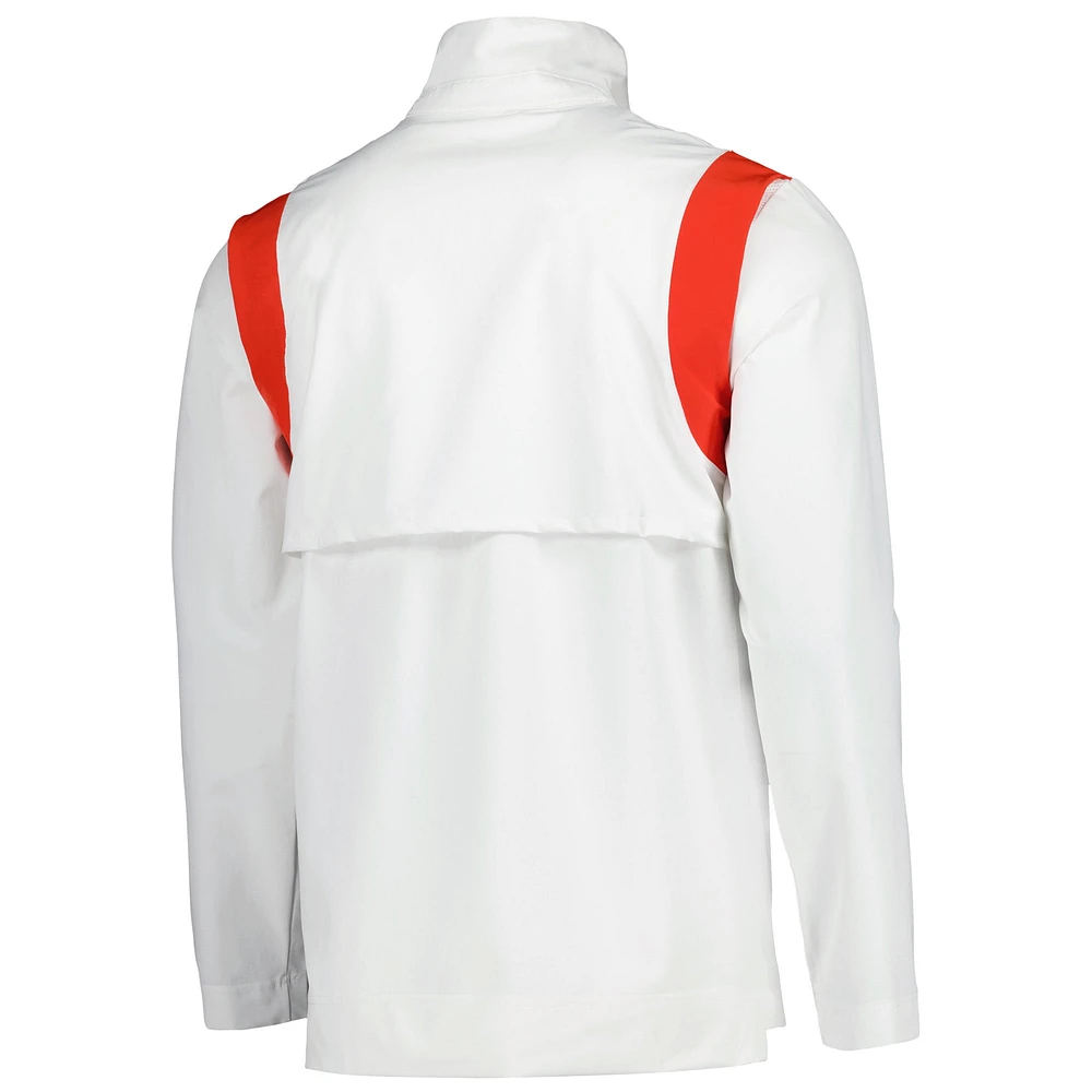 Men's Nike White Ole Miss Rebels 2022 Coaches Sideline Quarter-Zip Top