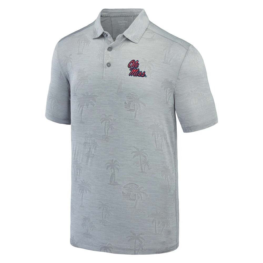 Men's Tommy Bahama Gray Ole Miss Rebels Sport Palm Coast Palmera IslandZone Polo
