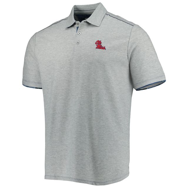 Polo Tommy Bahama gris chiné Ole Miss Rebels IslandZone Tailgater pour homme