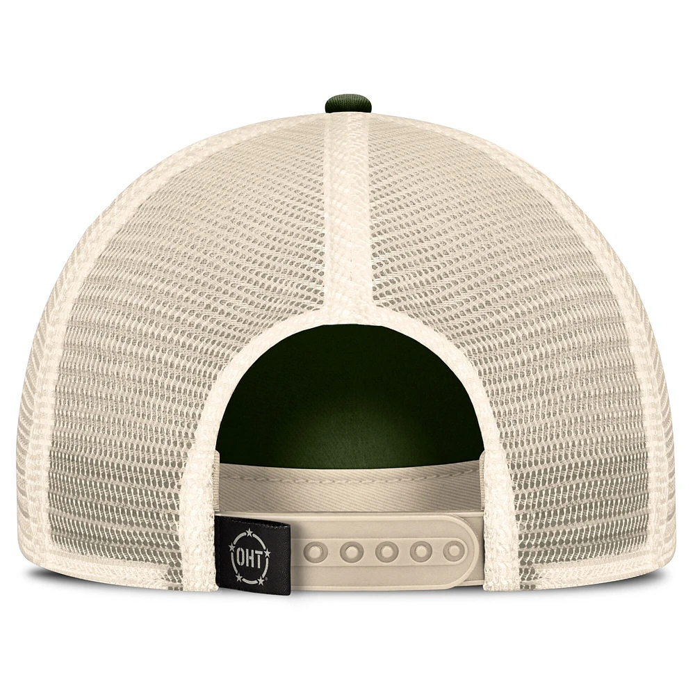 Chapeau réglable Top of the World Hunter Green Ole Miss Rebels OHT pour hommes, appréciation militaire Glory Trucker