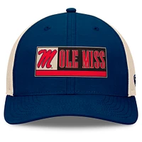 Men's Top of the World Navy/Natural Ole Miss Rebels Bennett Trucker Adjustable Hat