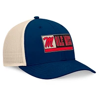 Men's Top of the World Navy/Natural Ole Miss Rebels Bennett Trucker Adjustable Hat