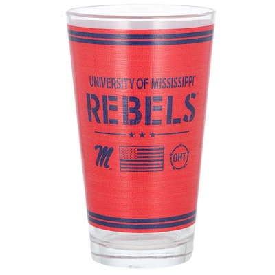 Ole Miss Rebelles 16oz. Verre à pinte d’appréciation militaire OHT