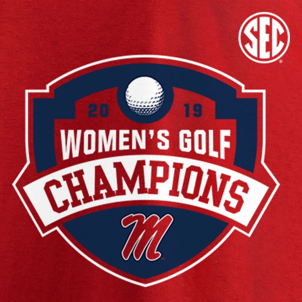 Ole Miss Rebels Fanatics 2019 SEC Women's Golf Conference Champions T-Shirt - Red