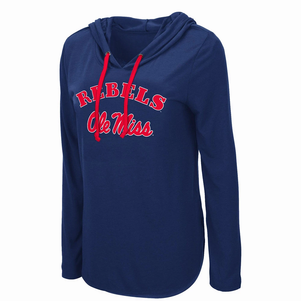 Colosseum Navy Ole Miss Rebels My Lover T-shirt à capuche léger manches longues pour femme