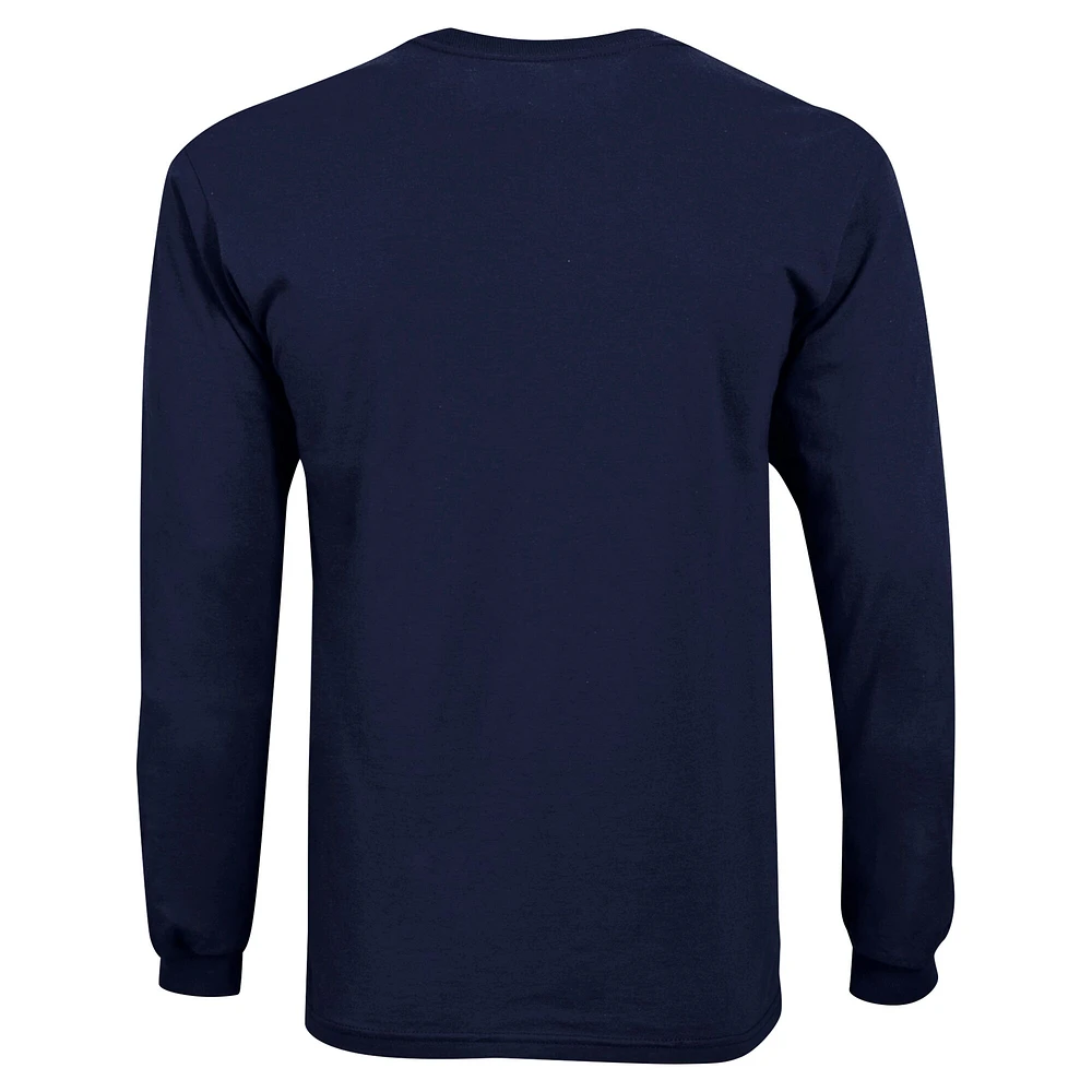 T-shirt à manches longues avec logo vieilli Ole Miss Rebels, champion des jeunes, bleu marine