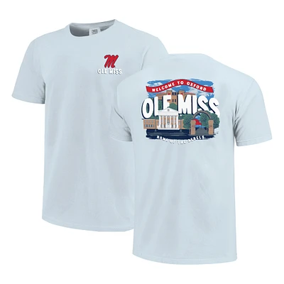 T-shirt bleu clair pour jeunes des Rebels d'Ole Miss, scène locale du campus